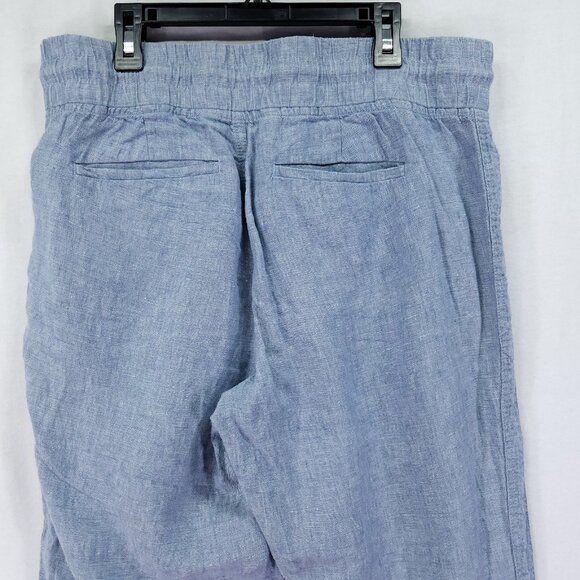 Athleta Cabo Linen Jogger Size 8 Pants Elastic Waist Drawstring Zip Pockets - Picture 9 of 13
